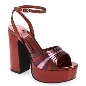 Jeffrey Campbell Boogie Down Platforms Metallic Wine 8.5